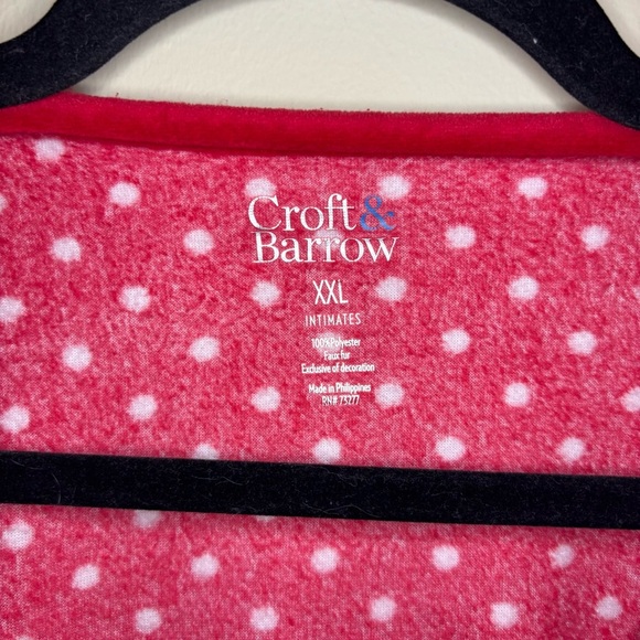 Croft & Barrow Red and White Polka Dot Nightgown Polyester Faux Fur Size XXL - Picture 6 of 10